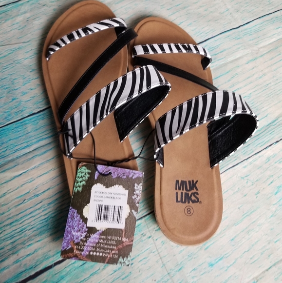 Muk luks Dahlia zebra sandals size 8 NWT - Picture 6 of 6